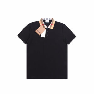 Burberry Check Collar Polo - Black