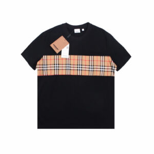 Burberry Check Panel T-Shirt (Black)