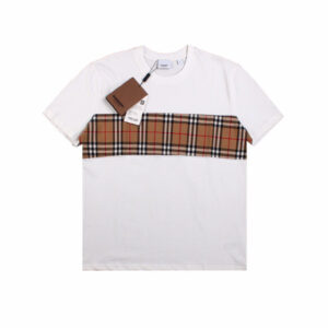 Burberry Check Panel T-Shirt (White)