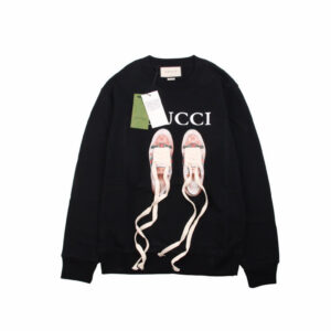 Gucci Black Sweatshirt with Ballet Slippers Print