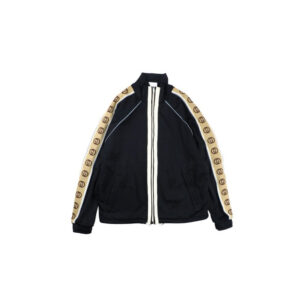 Gucci GG Logo Stripe Track Jacket - Black