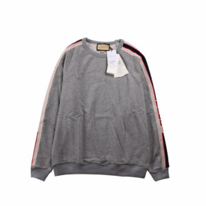 Gucci Grey Sweatshirt with Stripe Detail