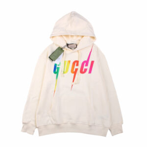 Gucci Rainbow Logo Hoodie - Cream
