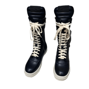 High-Top Leather Lace-Up Boots
