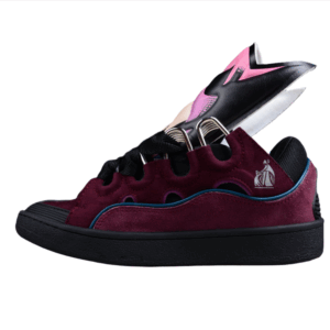 Lanvin Burgundy Suede Sneakers