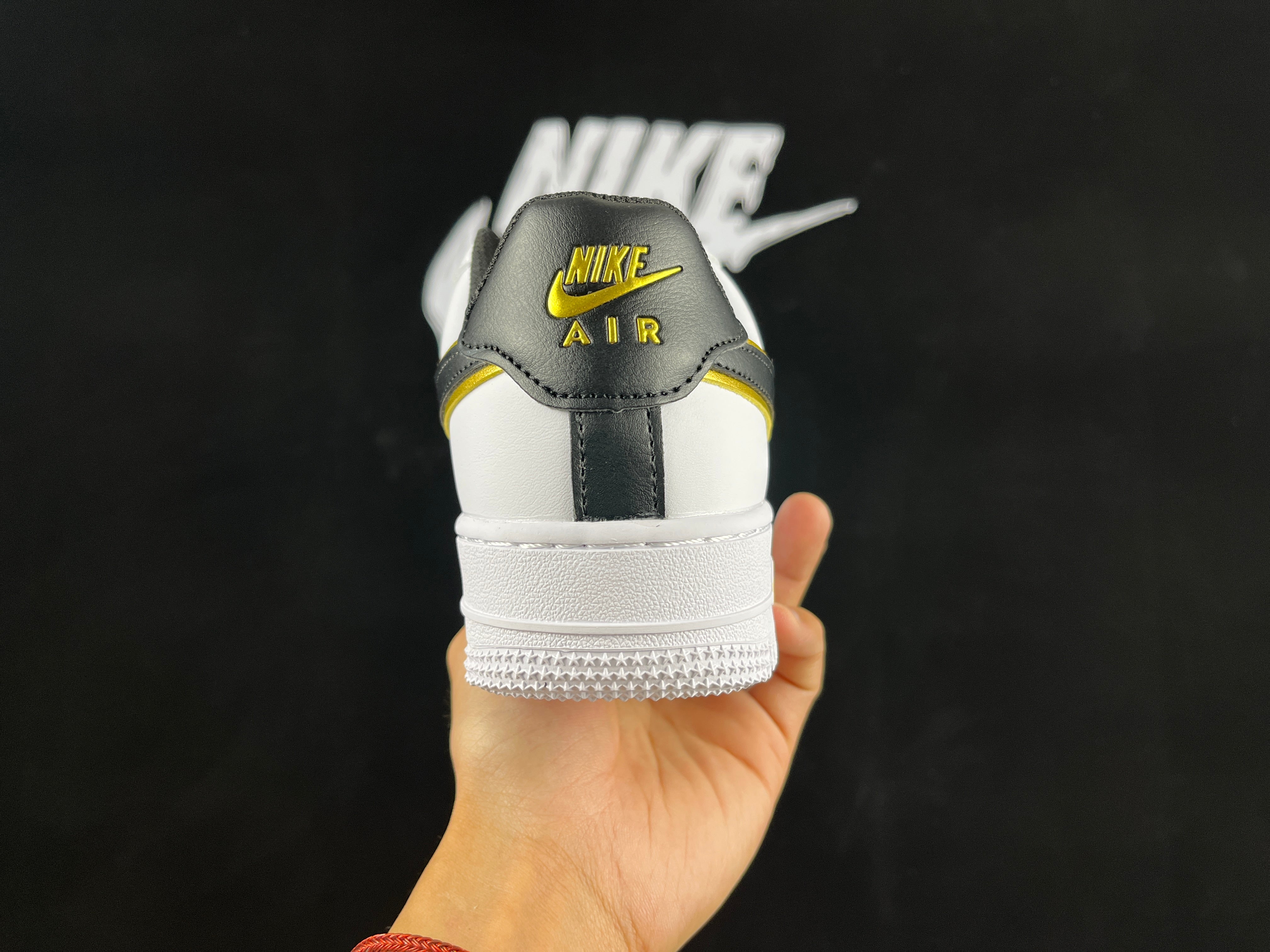 NIKE AIR FORCE 1 "Double Swoosh White/Black/Gold" - Image 4
