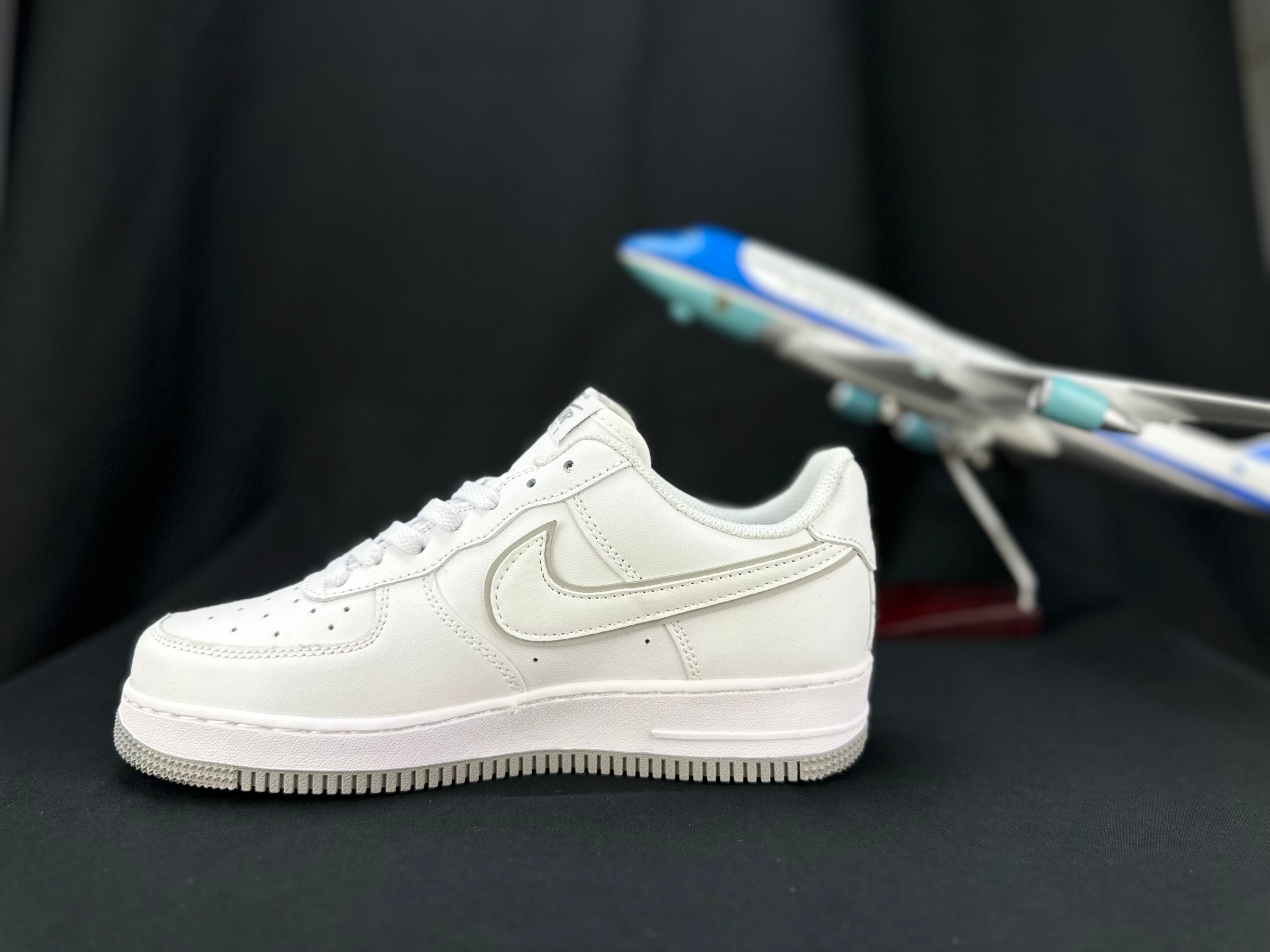 NIKE AIR FORCE 1 "Double Swoosh White/Grey" - Image 3