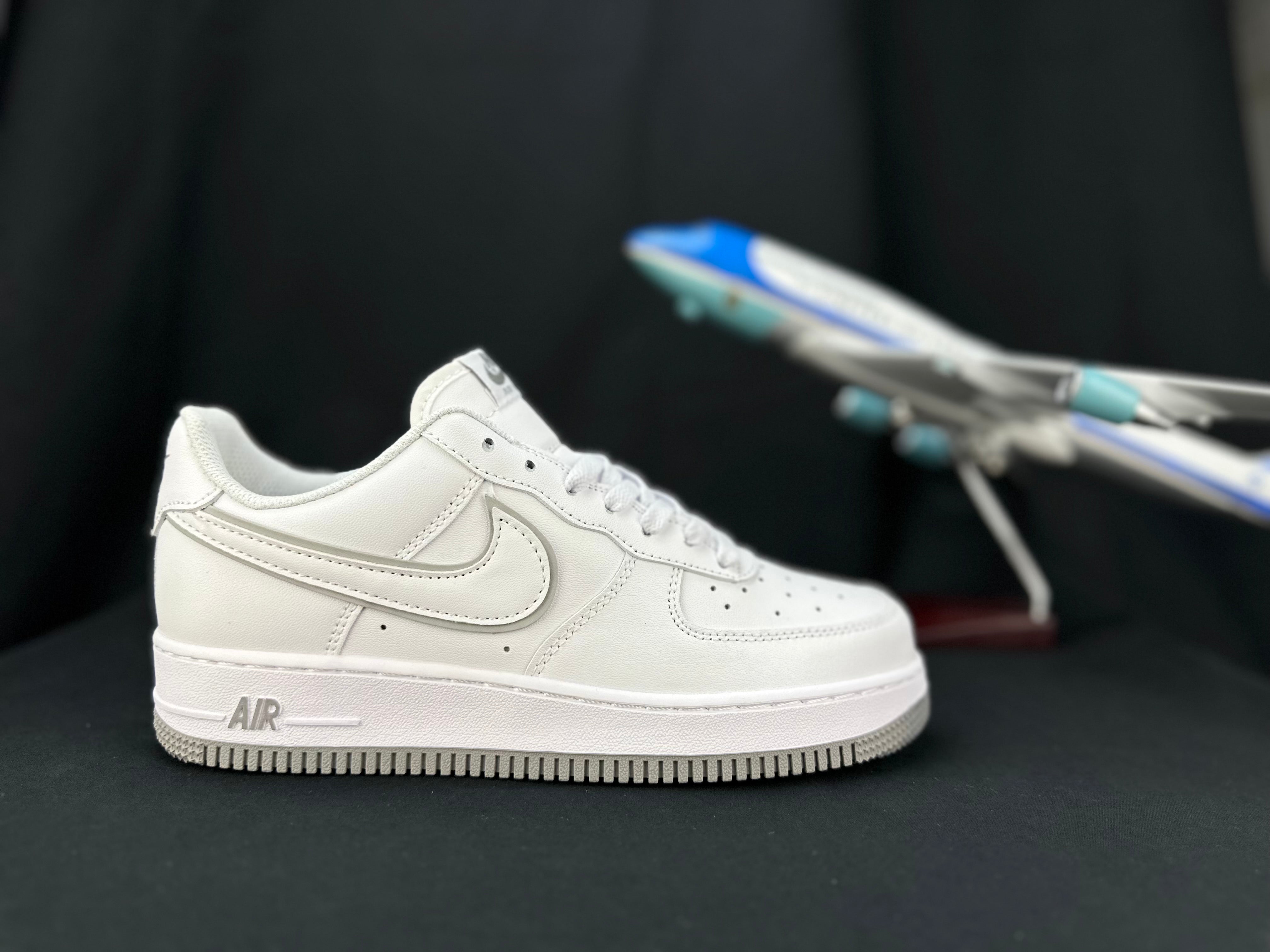 NIKE AIR FORCE 1 "Double Swoosh White/Grey" - Image 2