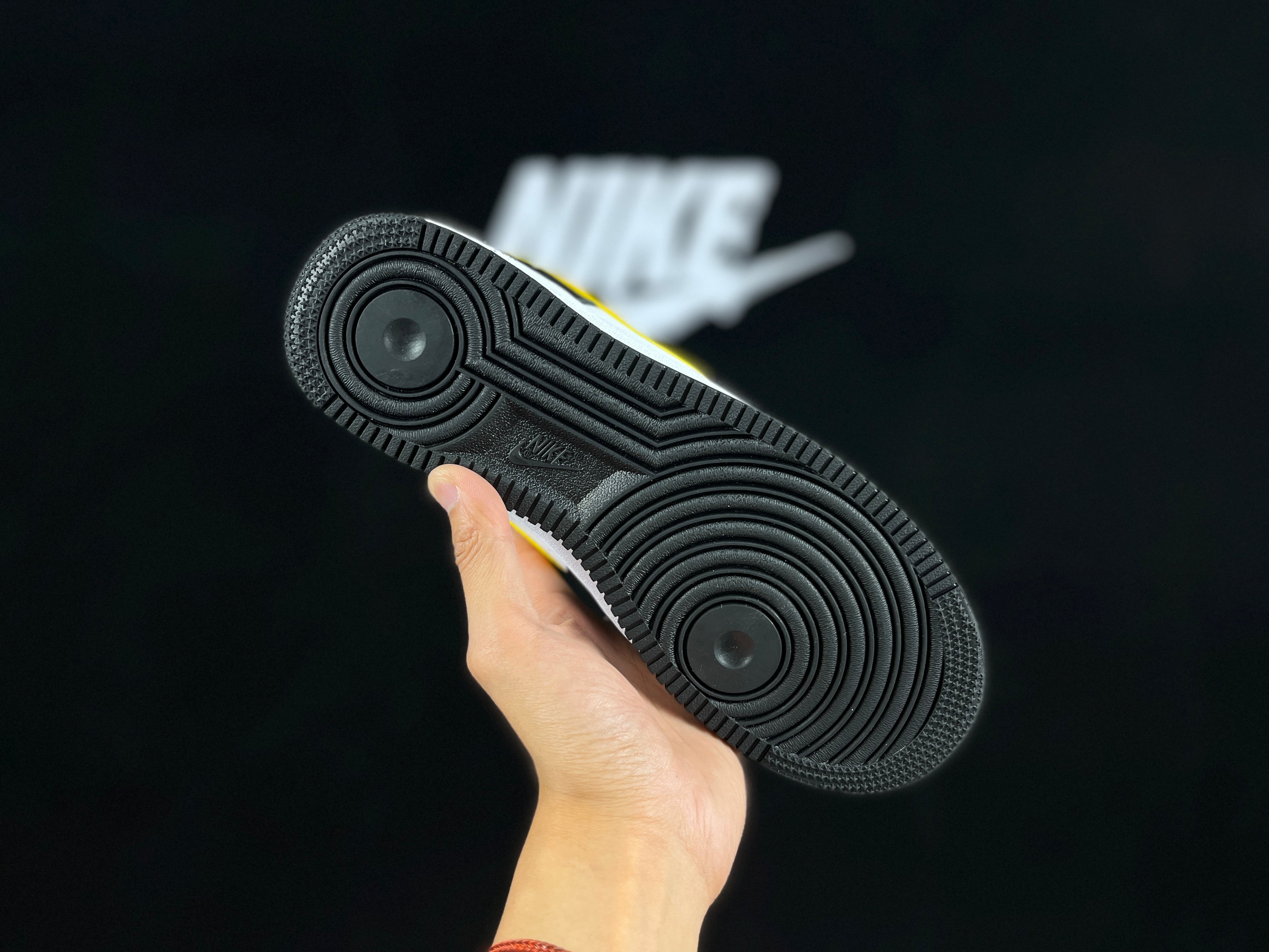 NIKE AIR FORCE 1 Low "Black/White/Yellow Swoosh" - Image 5