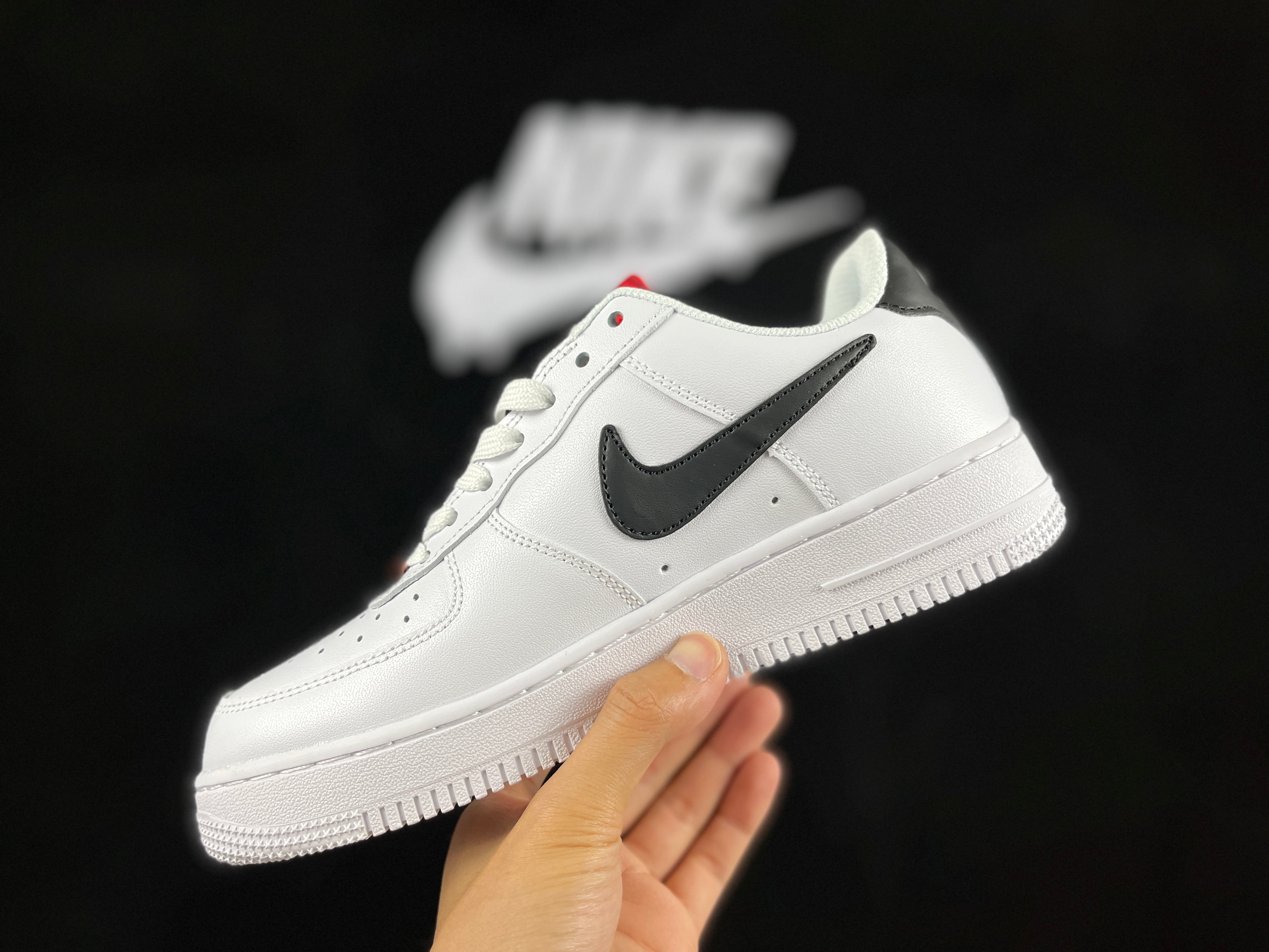 NIKE AIR FORCE 1 Low "White/Black/Red Hiking Buckle" - Image 3
