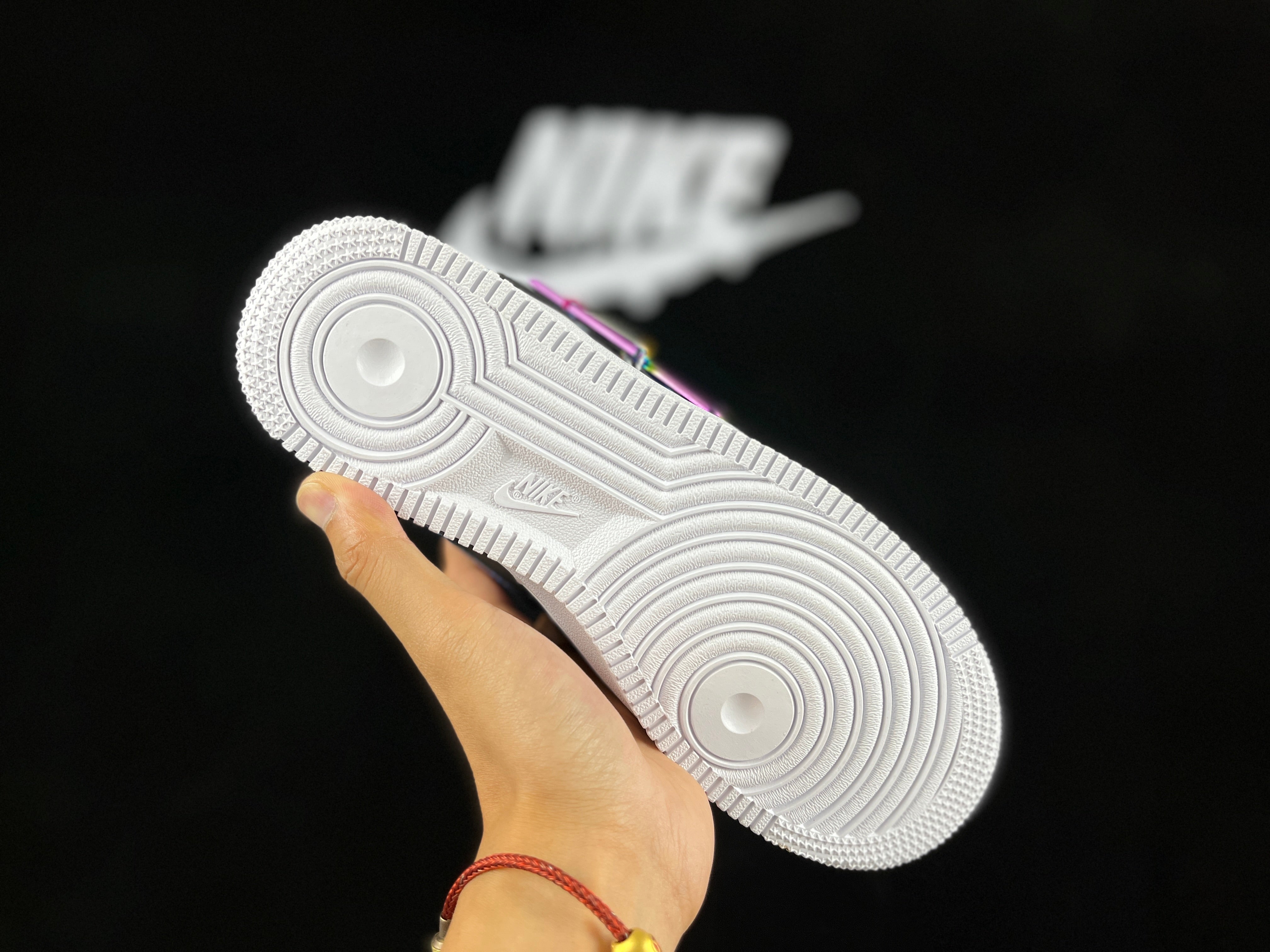 NIKE AIR FORCE 1 Low "White/Black/Red Hiking Buckle" - Image 5