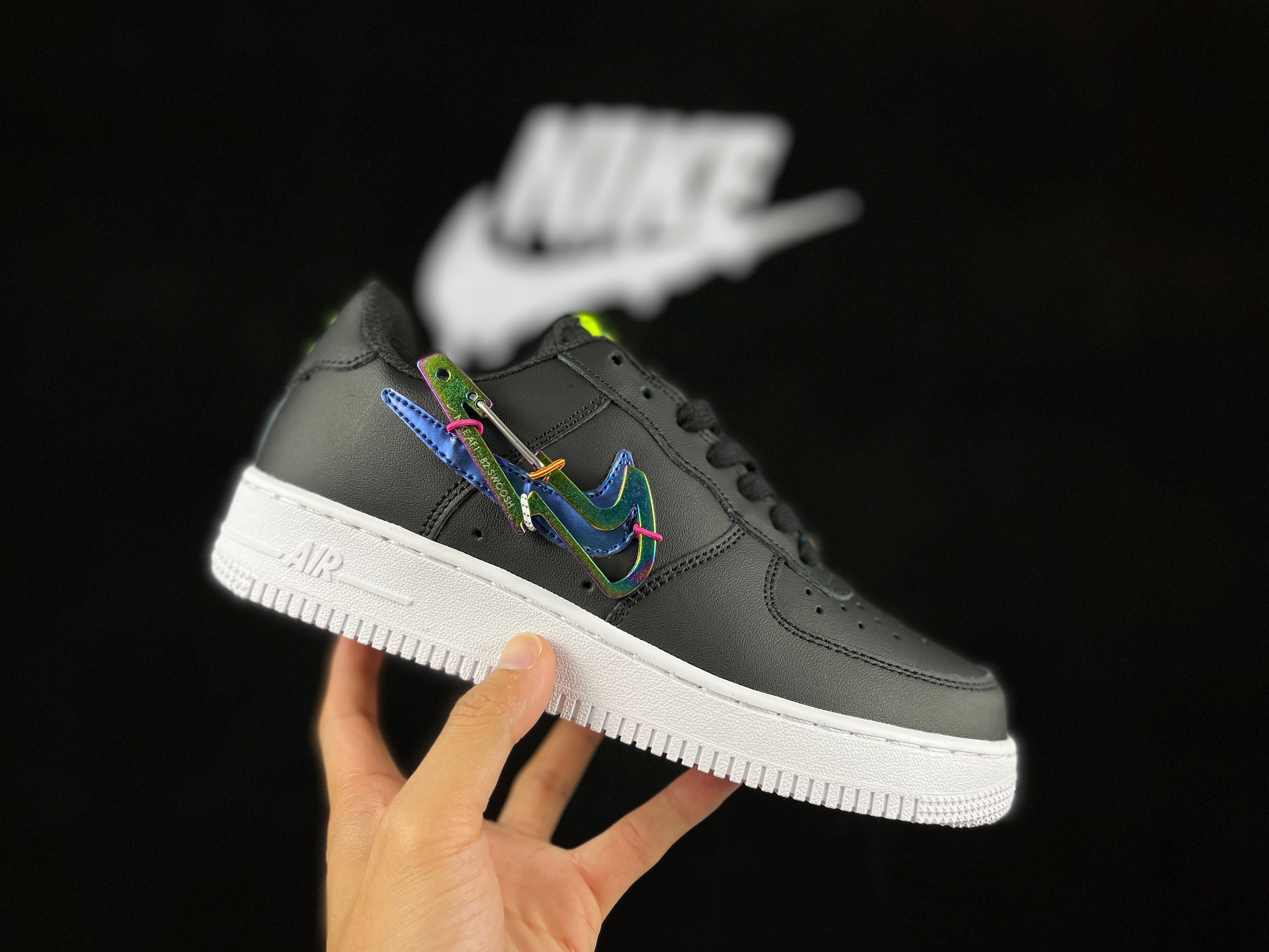 NIKE AIR FORCE 1 Low "White/Black/Red Hiking Buckle" - Image 2