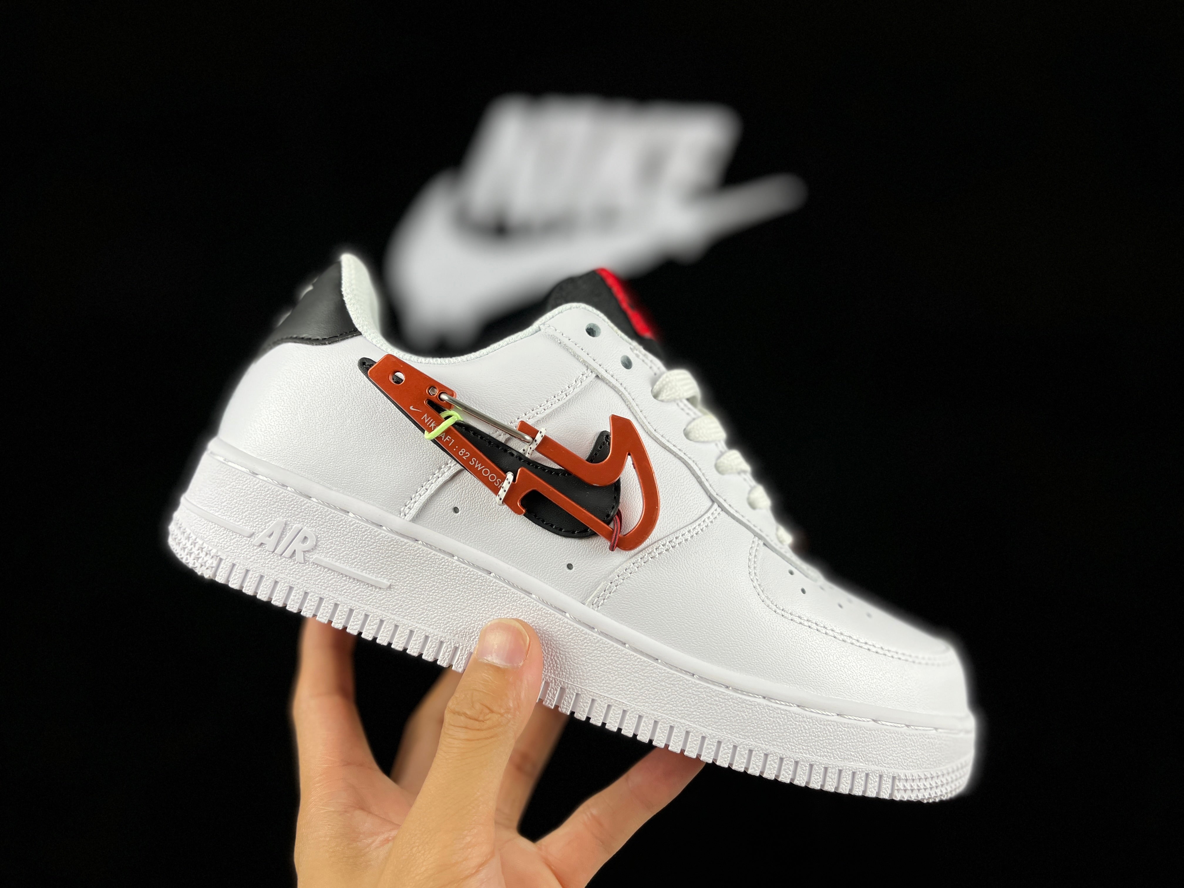 NIKE AIR FORCE 1 Low "White/Black/Red Hiking Buckle" - Image 2