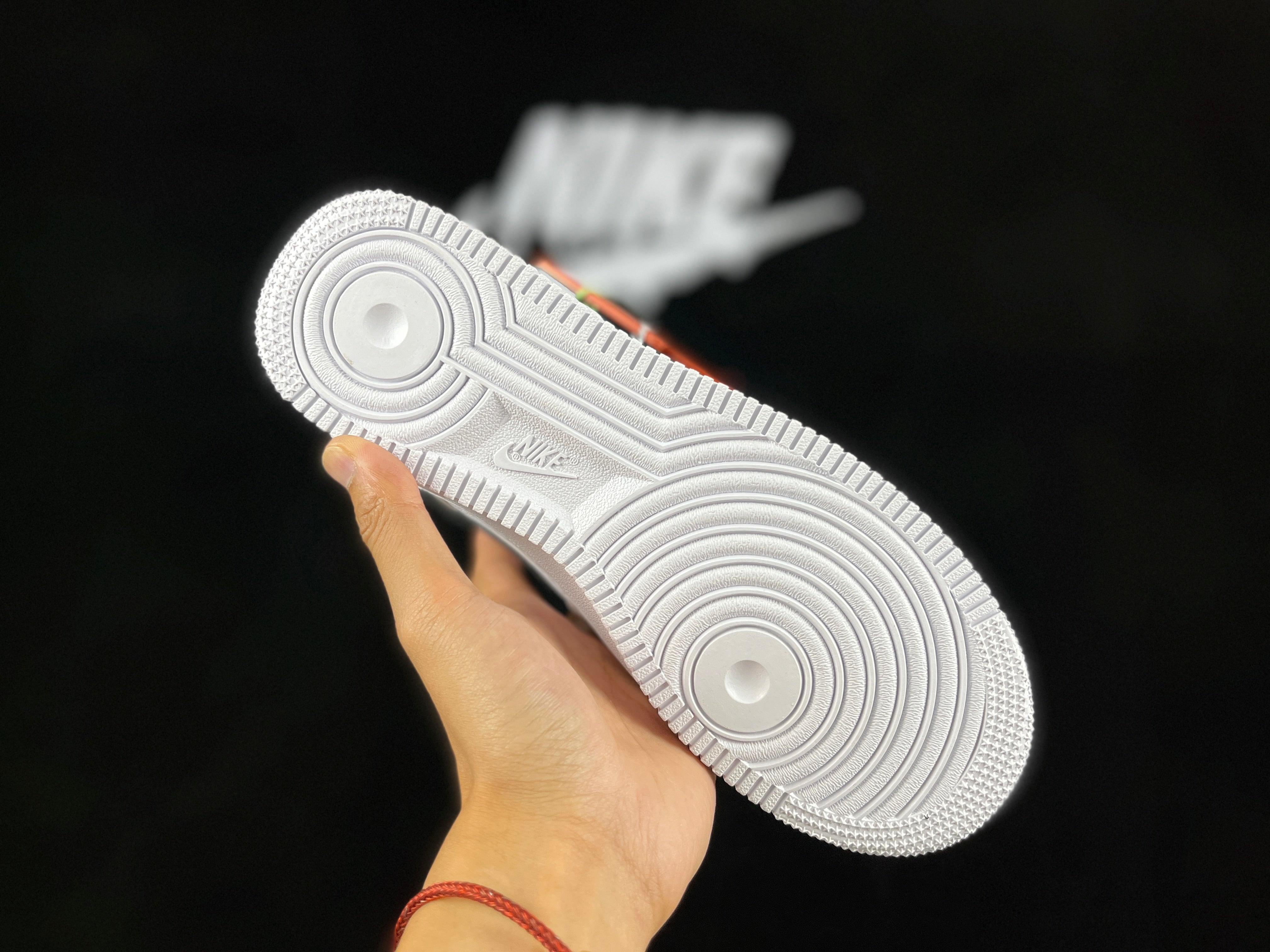 NIKE AIR FORCE 1 Low "White/Black/Red Hiking Buckle" - Image 5