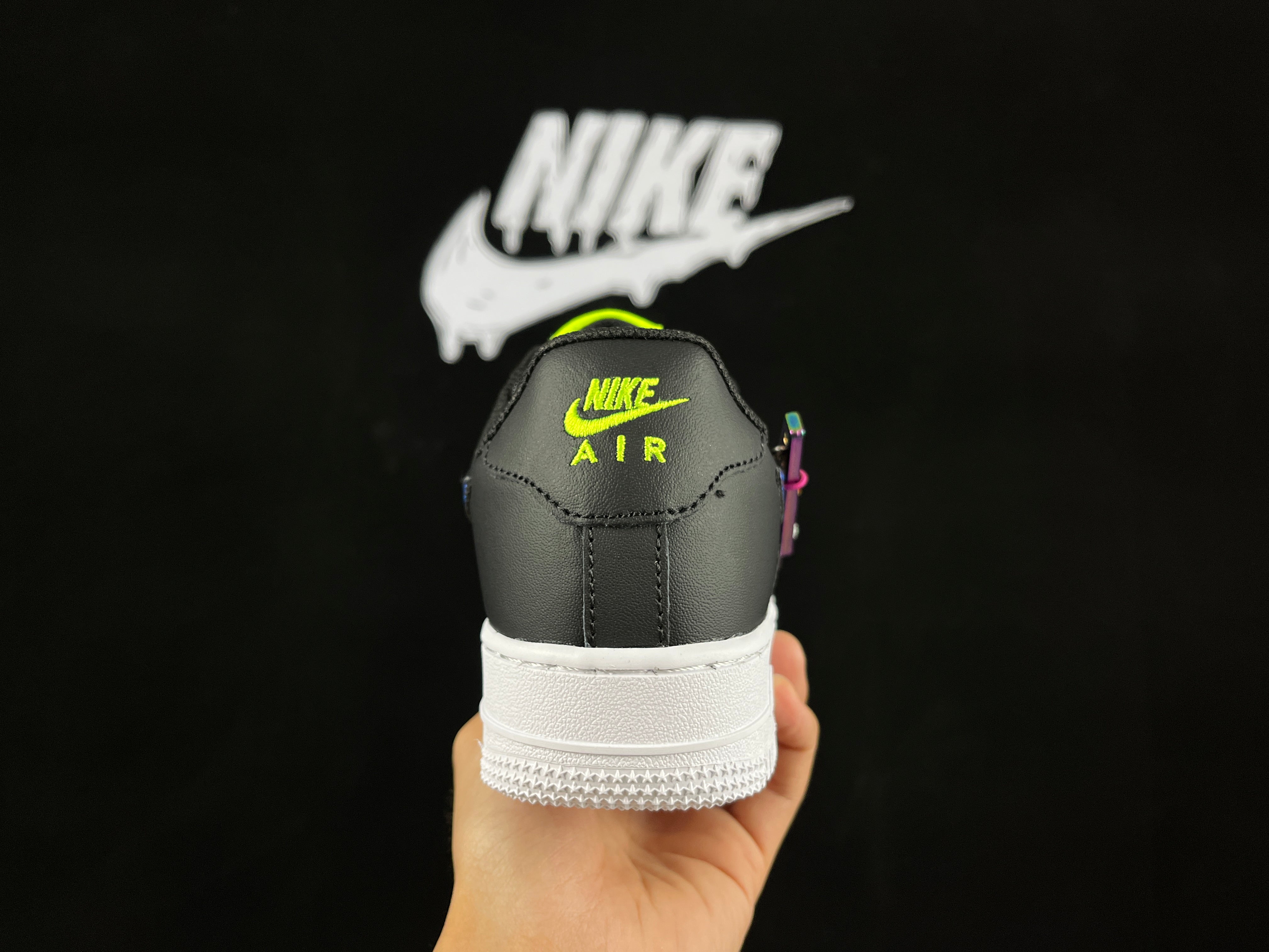 NIKE AIR FORCE 1 Low "White/Black/Red Hiking Buckle" - Image 4
