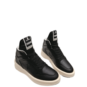 Rick Owens Black and White High-Top Sneakers