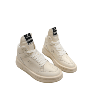 Rick Owens Cream High-Top Sneakers