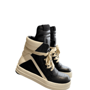 Rick Owens Geobasket Sneakers - Black and Cream