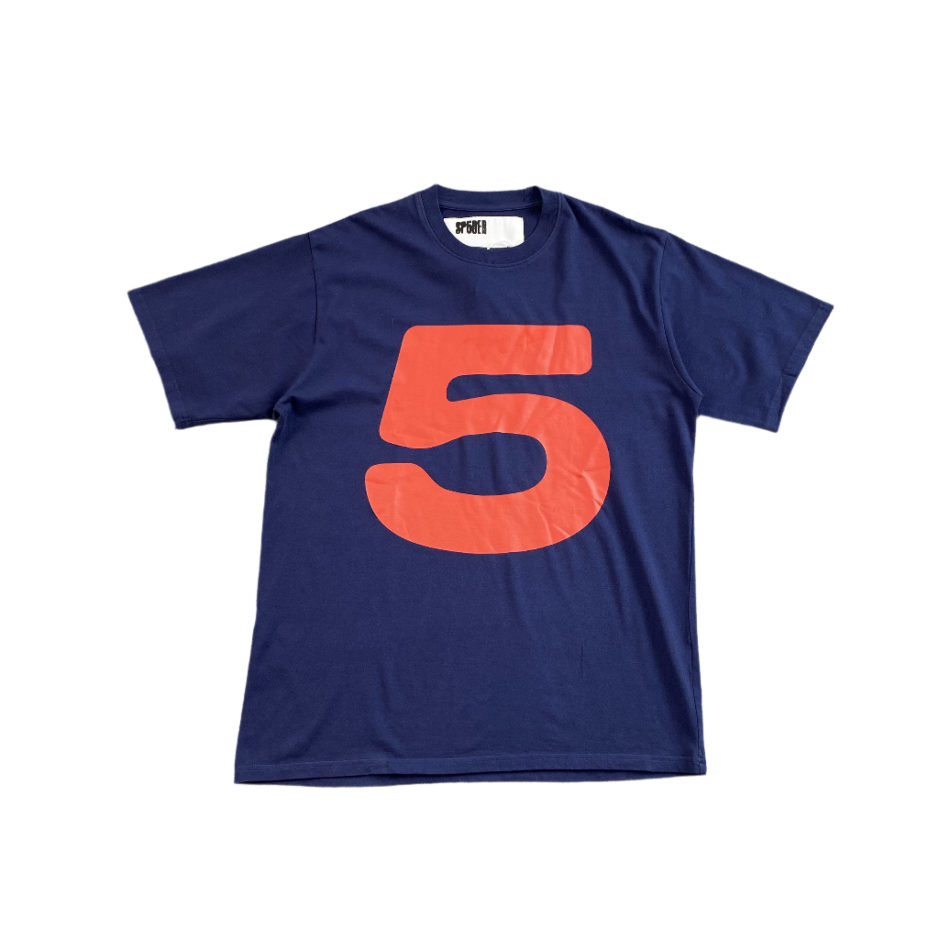 SP5DER RED 5 BABY TEE NAVY